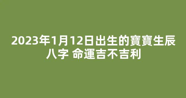 2023年1月12日出生的寶寶生辰八字 命運吉不吉利